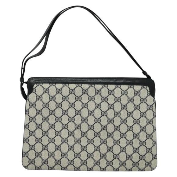 GUCCI GG Supreme Sherry Line Shoulder Bag Pvc Navy Gold 41 02 013 - Picture 3 of 16